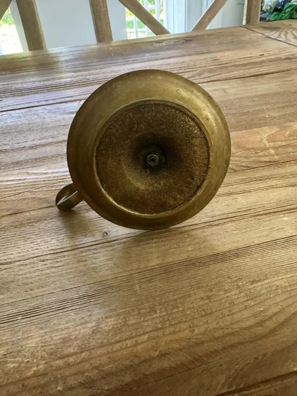 Vintage Brass Chamber Candlestick Holder Finger Loop Drip Tray